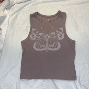 Hollister Size Small Faded Butterfly Ribbed Tank